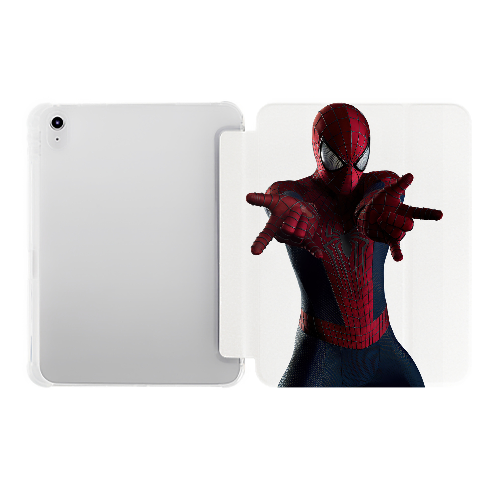 （画像用） Spider Man スパイダーマン IPad ケース ペン収納付き 三つ折りスタンド PUレザー×シリコン 対応機種9.5/10.5/10.9インチ